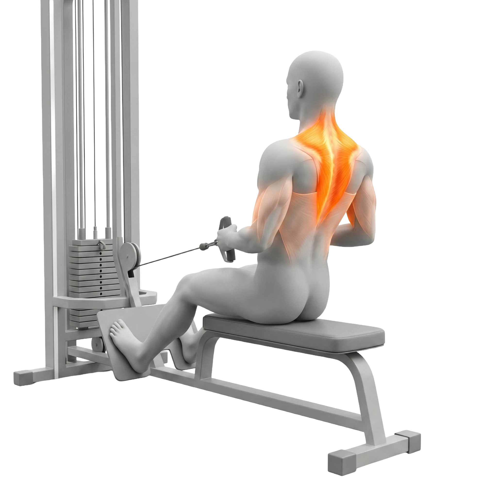 พายเรือสายเคเบิล (Seated Cable Row)